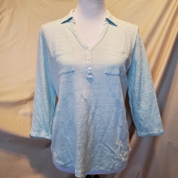 Chico's V-Neck 3/4 Sleeved Top SZ MD - Picture 1 of 6
